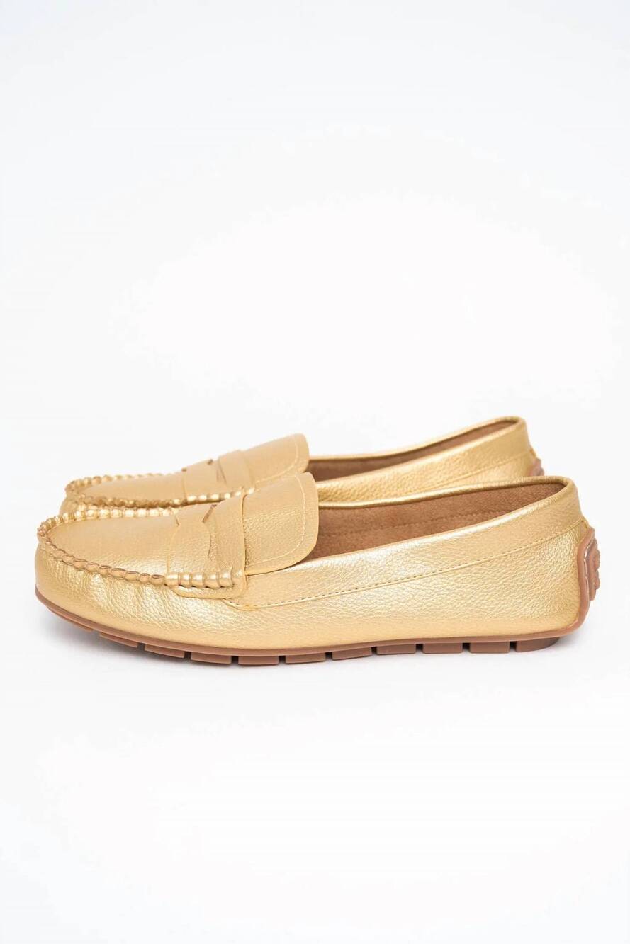NEW CORKYS FOOTWEAR women's penny for your thoughts loafer in gold pebble